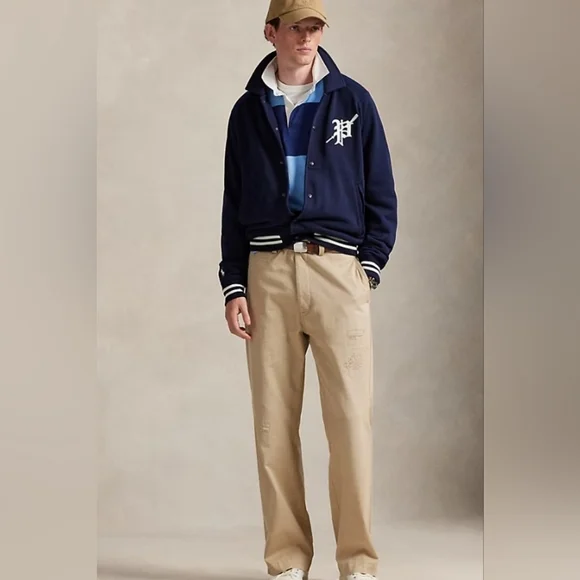 Size M - 🆕️ POLO by Ralph Lauren Fleece Graphic Cruise Navy Jacket - Picture 4 of 10